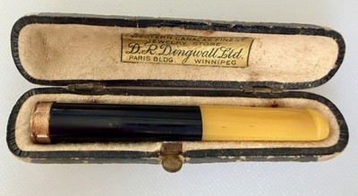 VTG Art Deco Cigarette Holder w/ Case D.R. Dingwall Winnipeg Fort Garry Hotel 3 