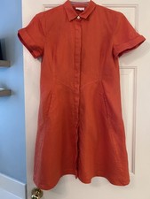 J. Jill Linen Short Sleeve Button Down Midi Countrycore Cottage Dress XS