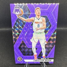 Panini Mosaic Purple Mosaic Prizm Christian Braun #141 /249 Denver Nuggets