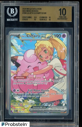 20262026 POKEMON ASC EN-ASCENDED HEROES #280 LILLIE'S CLEFAIRY EX BGS 10