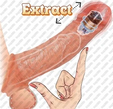 Male Reusable Condom-Men-Penis-Extender-Enlarger-Sleeve-Bigger-Girth-Enhancer