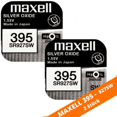 2 x Maxell 395 SR927W LR927 AG7 G7 280-48 RW313 10L126 Uhren Batterie 1,55V