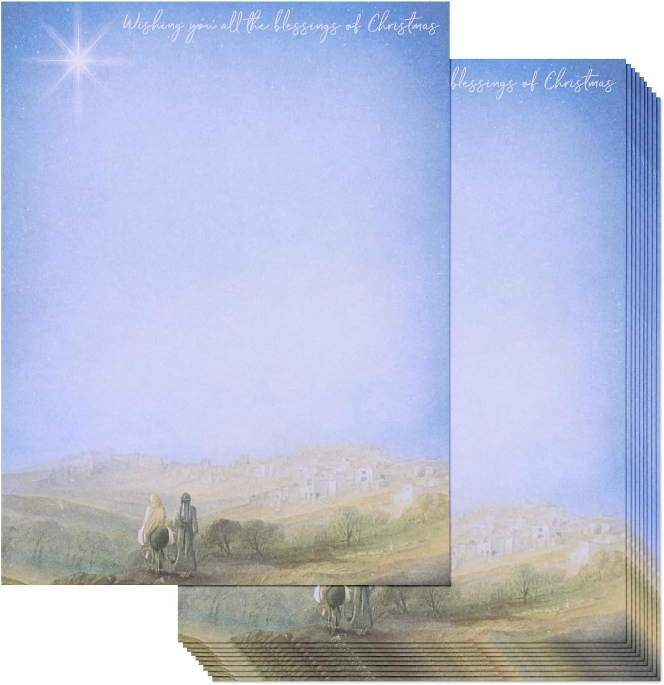 96 Sheet Christmas Stationery Paper for Writing Letters, 8.5X11 Printer Friendly