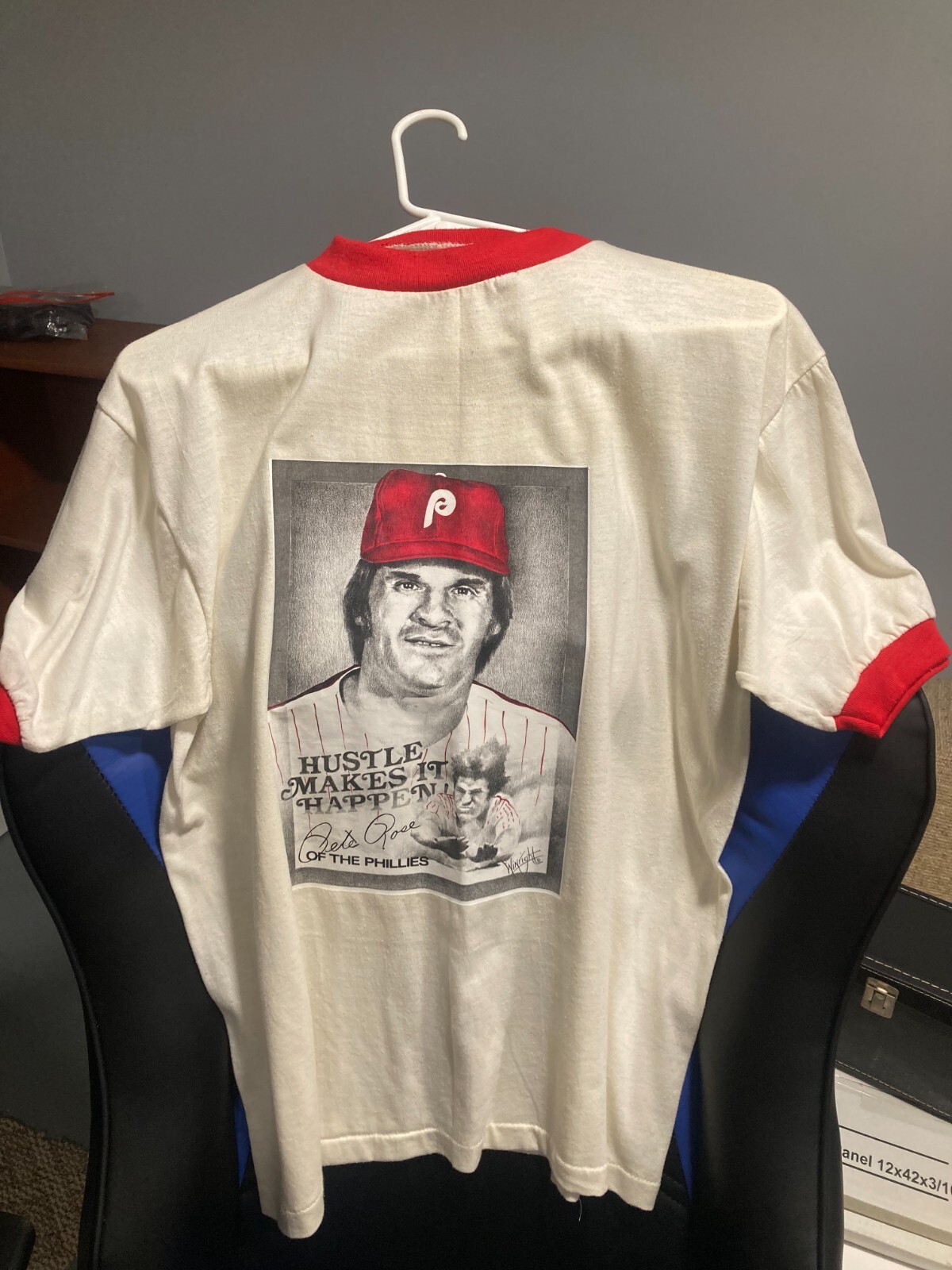 Pete Rose Philadelphia Phillies Vintage Iron-On T-Shirt Mens Large  