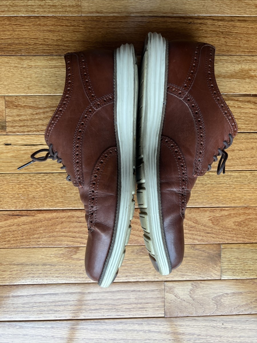 Cole Haan Grand OS Mens Size 10M Wing Tip Shoes C20778 Brown EUC