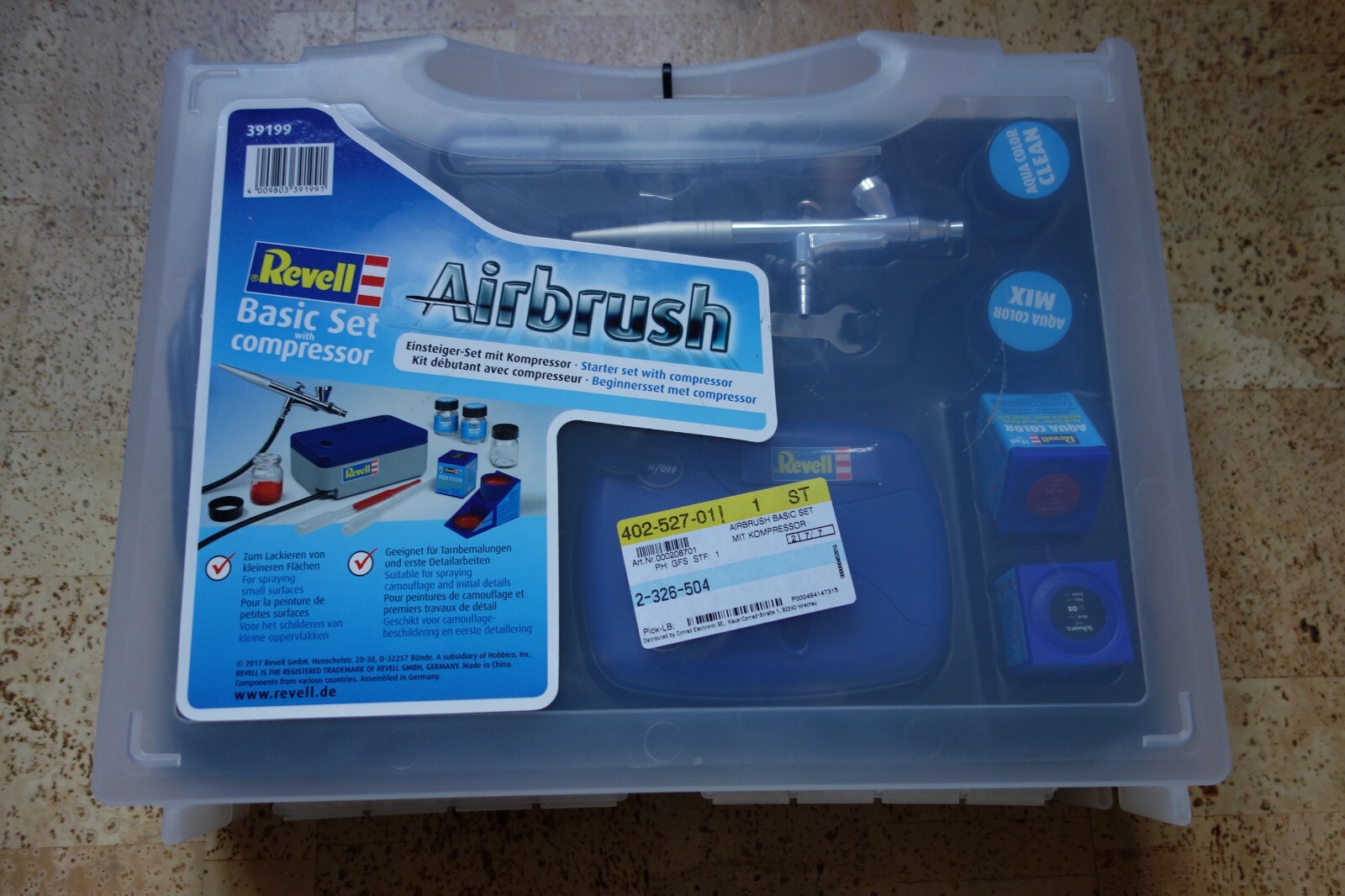 Airbrush Komplettset mit Kompressor Revell NEU