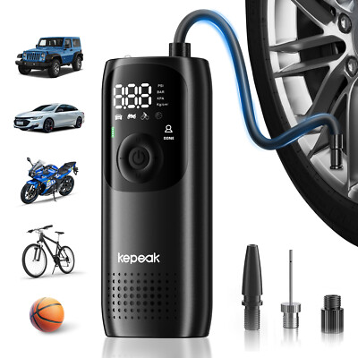 150 PSI Air Compressor Tire Inflator Fits Car Moto Bike Tires Air Pump Portable
