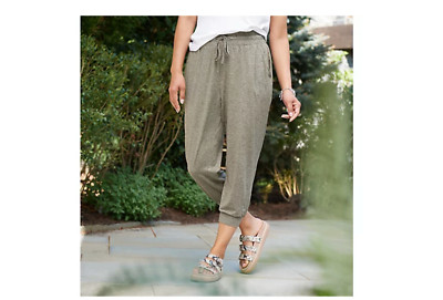 zuda Petite Z-Cool Cropped Joggers Gray Petite 5X PLUS NEW