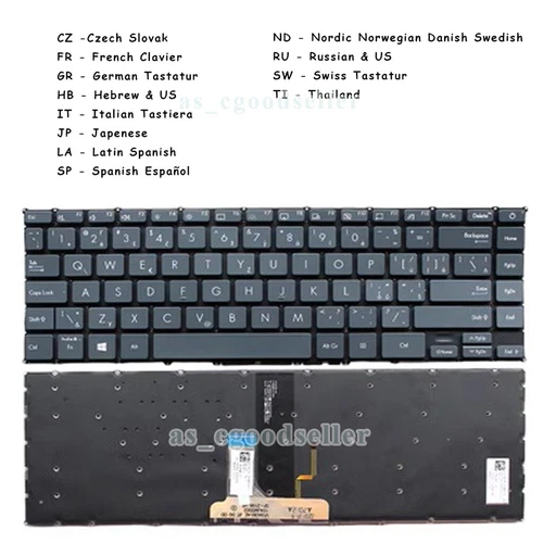 for ASUS ZenBook 13 UX325 UX325J UX325JA UX325EA UX325E UX325EA BACKLIT Keyboard