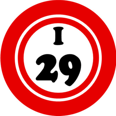 I 29 I29 Bingo Ball - 3 Inch Circle Sticker 3'' x 3'' - Hobby Number Board Lucky