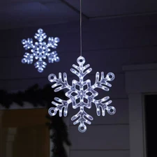 Ashland LED Snowflake Light 64 Cool White 8 Modes Battery Operated NEW