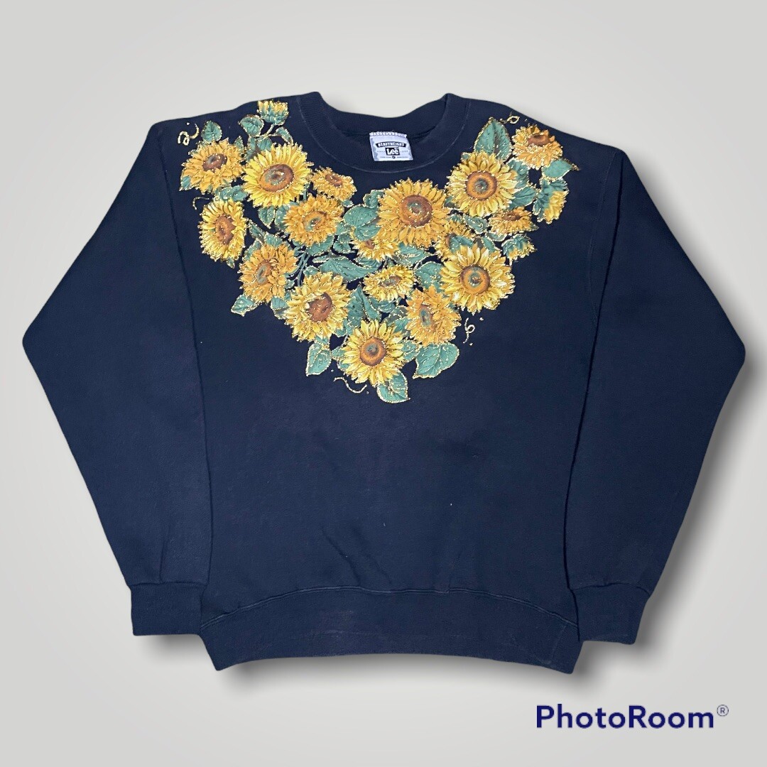 トップス LEE heavy weight independent 90s Vintage 90's Lee Heavyweight Pullover Sweatshirt Floral Custom