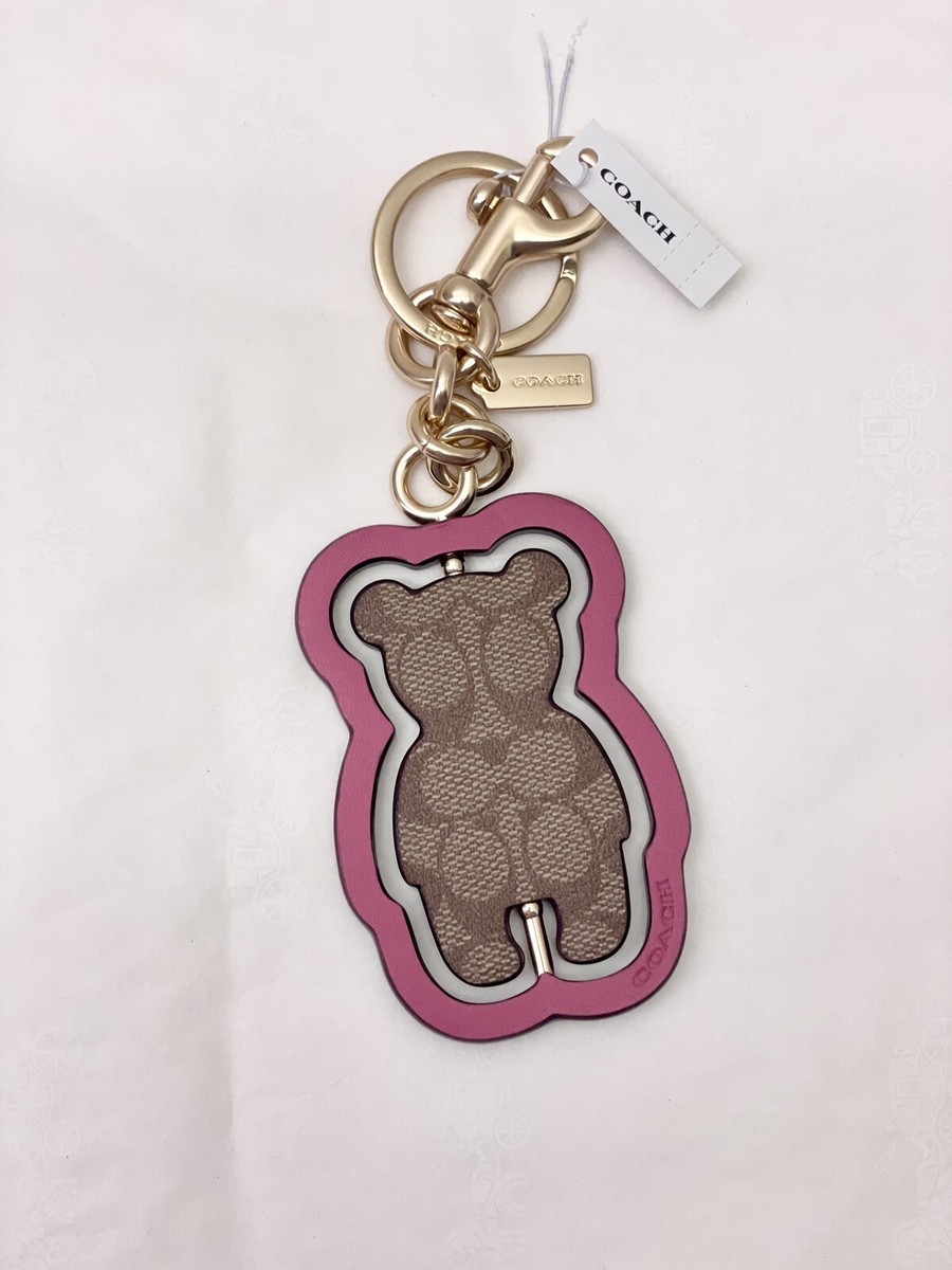 NWT Coach Spinning Bear Bag Charm In Signature Canvas C6330 | eBay