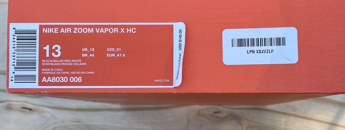 Nike Roger Federer RF 2017 Zoom Vapor X HC Tennis AA8030-006 Nike Roger Federer RF 2017 Zoom Vapor X HC Tennis AA8030-006