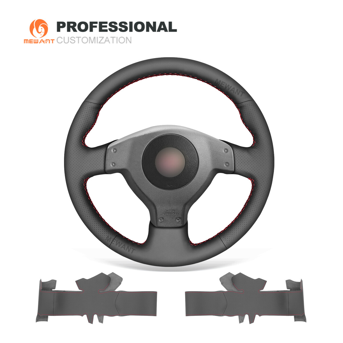 Custom Genuine Leather Steering Wheel Cover for 2004 Subaru Impreza WRX STI