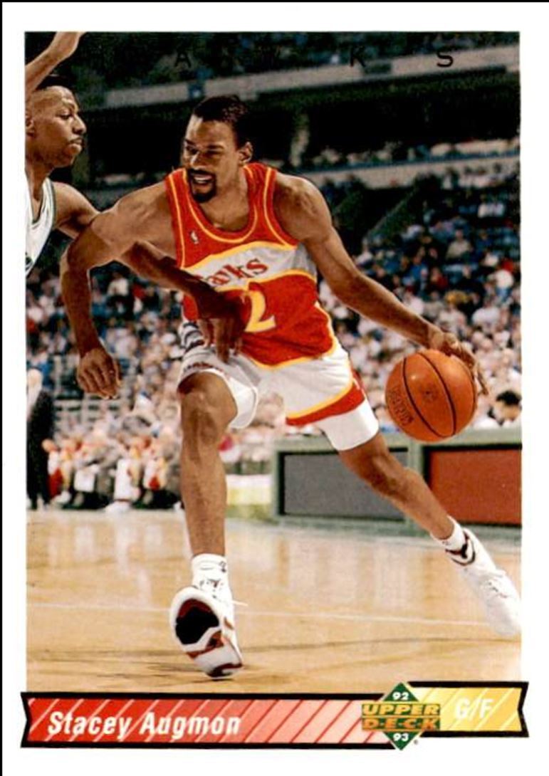 1992-93 Upper Deck Basketball Card Stacey Augmon v Atlanta Hawks