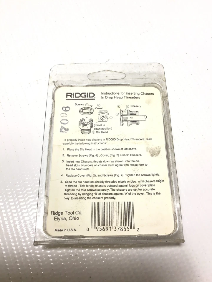 Ridgid 37855 HS Pipe Dies 1/8" NPT 27 TPI-RH for 0R/11R/00R/111R/12R/30A/31A ... - Image 4 of 4