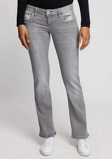 LTB Jeans Valerie Bootcut Low Rise Damen Denim Hose Stretch Light Grey Used  L30 | eBay