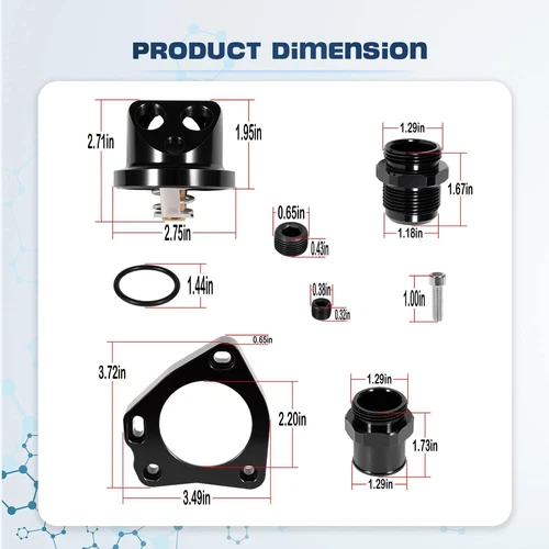 Carcasa termostato cuello giratorio manguera radiador para Honda K-Series K20 K24 - negro - Imagen 4 de 15