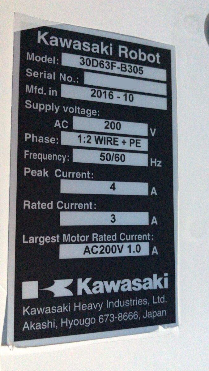 ✓ KAWASAKI CABINET UNIT CONTROLLER 30D63F-B305 / TEL TOKYO ✓ KAWASAKI CABINET UNIT CONTROLLER 30D63F-B305 / TEL TOKYO