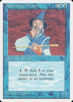 Magic MTG Tradingcard Fourth Edition 1995 Apprentice Wizard