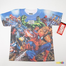 Vintage Mad Engine Marvel Comics Hulk Spiderman Kids Size 4 Small T-Shirt -RARE 