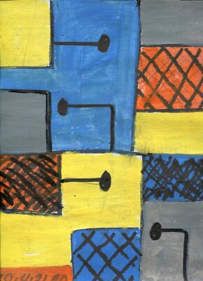 abstract study acrylic 12inx9in - by ronald allen  2021 / f432