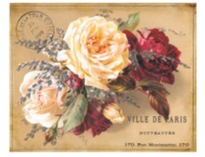 Vintage Image French Label Roses Furniture Transfers Decoupage Decals FL543