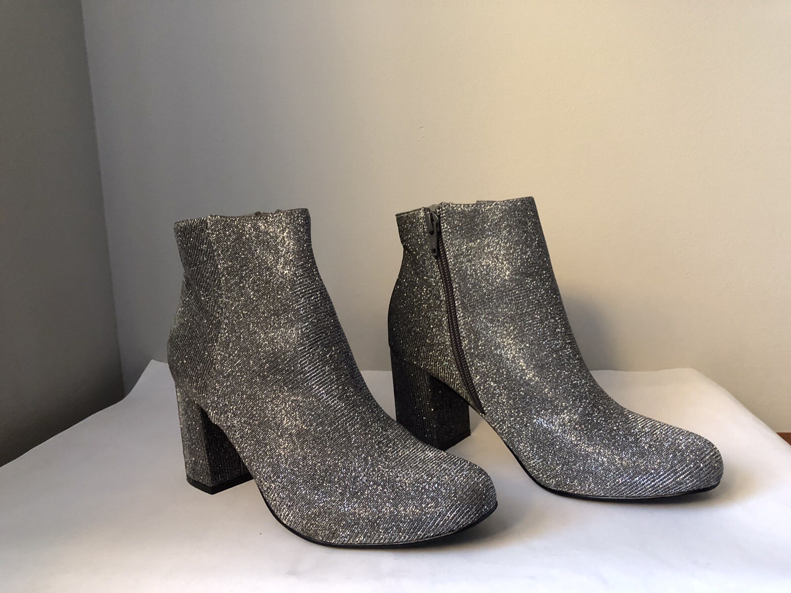 sparkly bootie heels