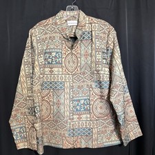 Alfred Dunner size 14 Tapestry Geometric Patterned Full Zip Blazer Jacket -