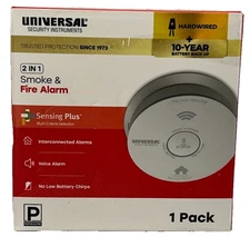 Universal Security Instruments Hardwired Smoke Detector – Photoelectric Sensor
