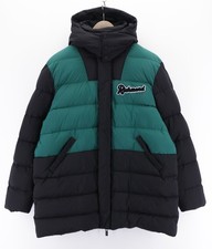 RICHMOND Women's Long Down Jacket S Quilted Hooded Insulated Black Puffer Logo