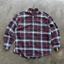 Vintage 90s Multicolor Plaid 100% Cotton Flannel USA Made Button Shirt