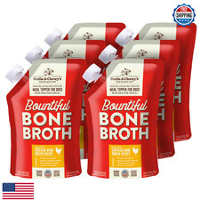Stella  Chewy's Chicken Bone Broth Dog Topper 16oz 6-Pack Collagen Turmeric