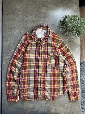 Spell Bound Japan Mens Flannel Shirt Size M Medium Plaid Button Up Workwear