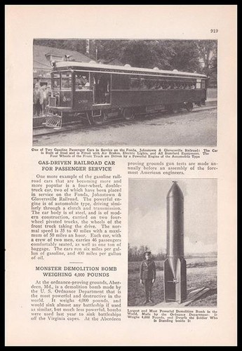 Fonda, Johnstown & Gloversville Railroad FJ&G 1922 pictorial Gas-Driven Railroad