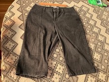 Womens Lee Classic Fit At The Waist Dark Grey Stretch Pants Capri Size 16W