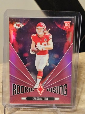 2024 Panini Phoenix - Rookie Rising Carson Steele #RR-CSE Pink /80 (RC)