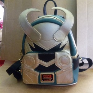 Loungefly Marvel Loki Mini Backpack Bag Green Silver Black Teal/Black/SilverNWOT
