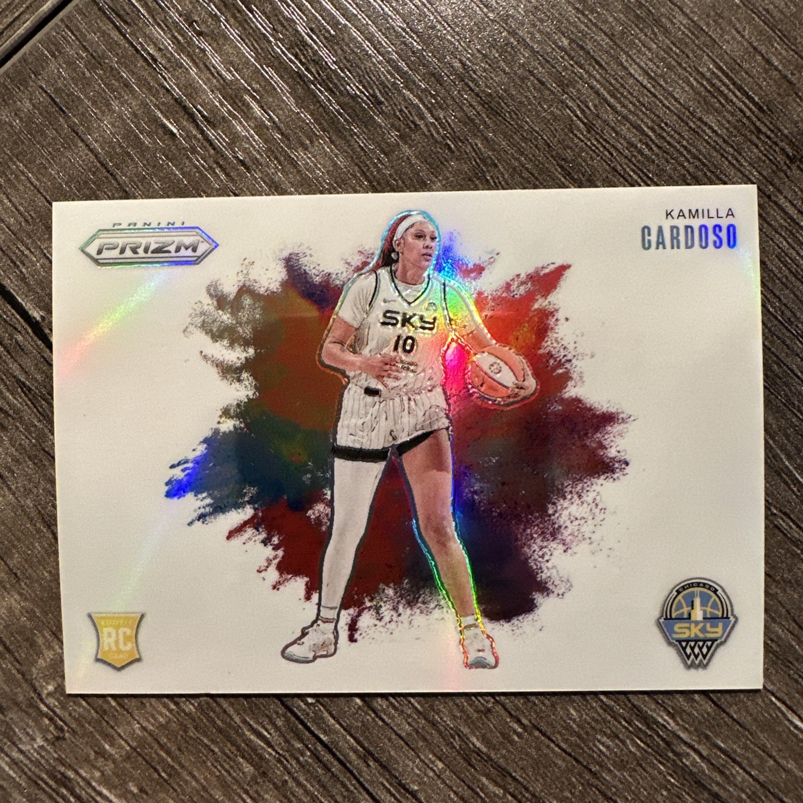 Kamilla Cardoso 2024 Panini Prizm WNBA #3 Color Blast Rookie RC Sky Case Hit