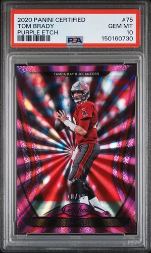 2020 PANINI CERT PURPLE ETCH #75 TOM BRADY 10/10 PSA 10