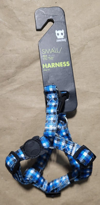 Zee.Dog Harness 13-19'' Small Blue White Black Checkered