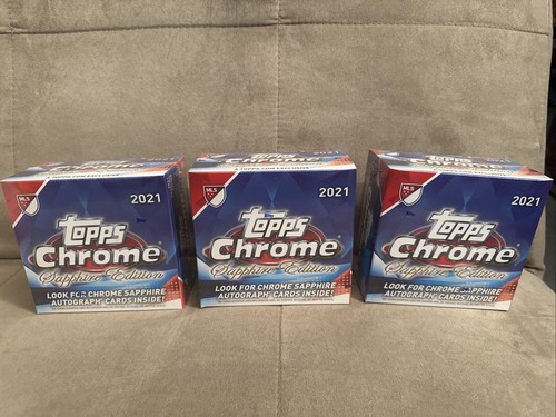 (3) 2021 Topps Chrome Sapphire MLS Soccer Cards NEW Factory Sealed Boxes