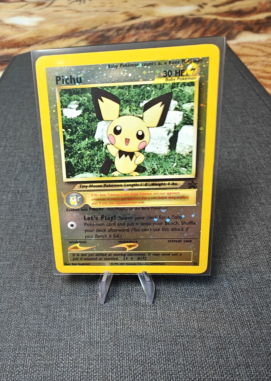Pokemon Pichu 35/53 WoTC Blackstar Promo Reverse Holo TCG Vintage Star Wotc Card