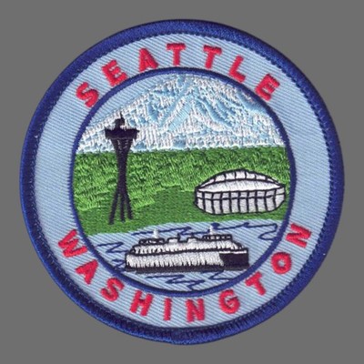 Seattle Washington Space Needle Patch Mount Rainier Ferry Stadium Iron On
