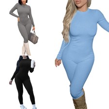 Trendy Bodysuit Ribbed Long Sleeve for Women Suitable for Parties and Gatherings