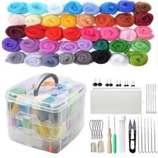 Needle Felting Kit, Needle Felting Beginner DIY kit with 40 Colors Wool, Stor...