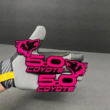 PAIR COYOTE 5.0 Emblem Badges PINKBLACK Fender Angry Aggressive Racing