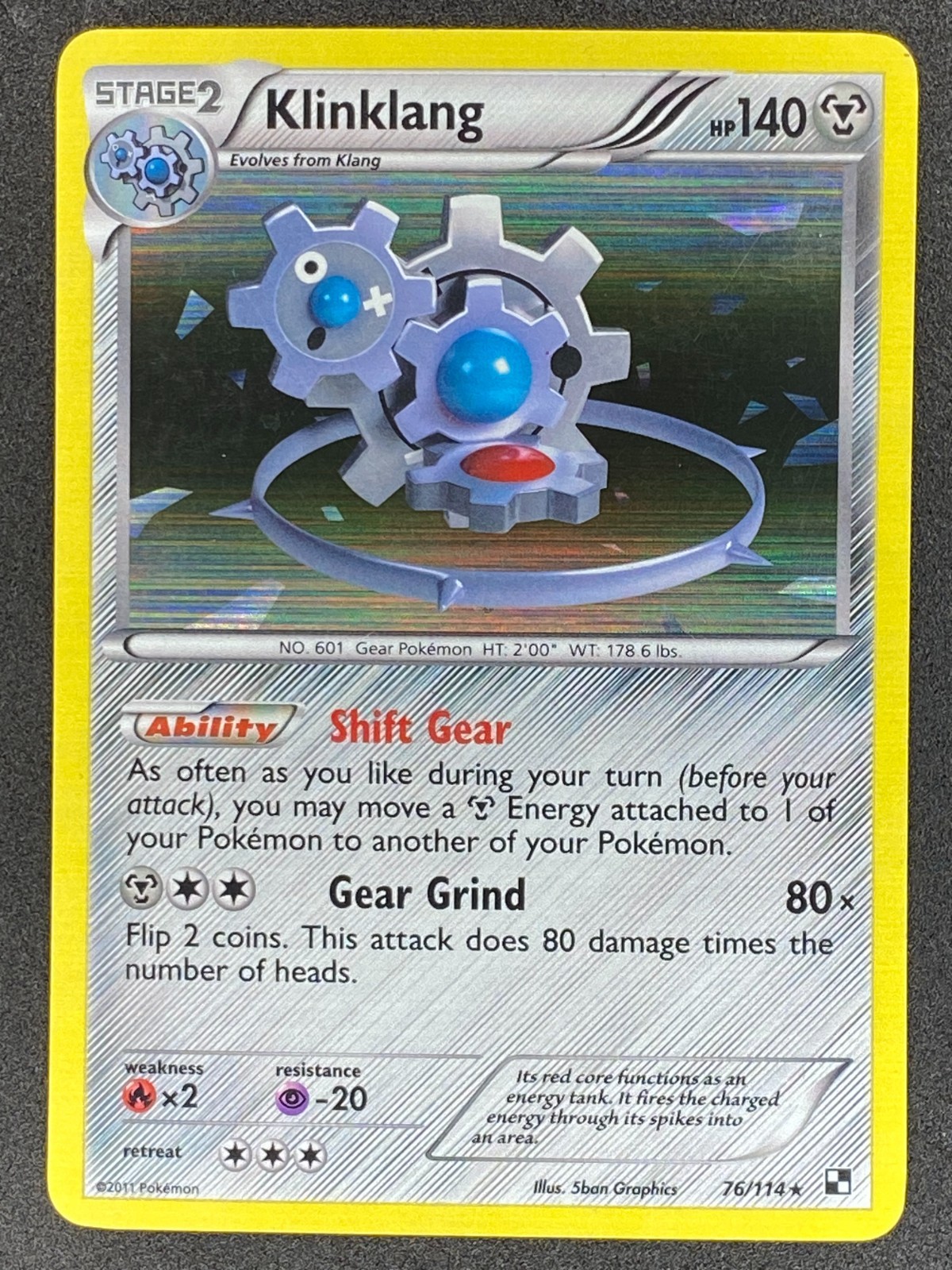 Pokémon Klinklang 76/114 BLW Black & White LP