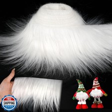 Piel sintética de 2" x 70", tela de piel blanca, piel artesanal difusa esponjosa, tiras precortadas para